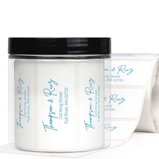 Modern Script Rectangle Address Labels in a Jar